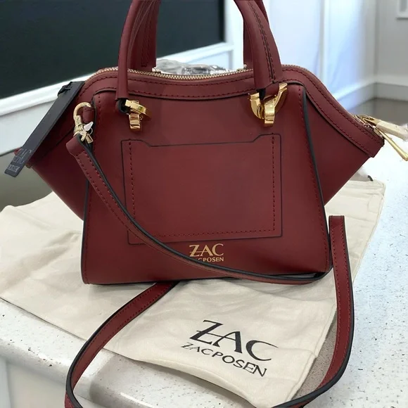 $395 New! Zac Pozen Eartha Iconic Double Handle Handbag In Red - Picture 2 of 9